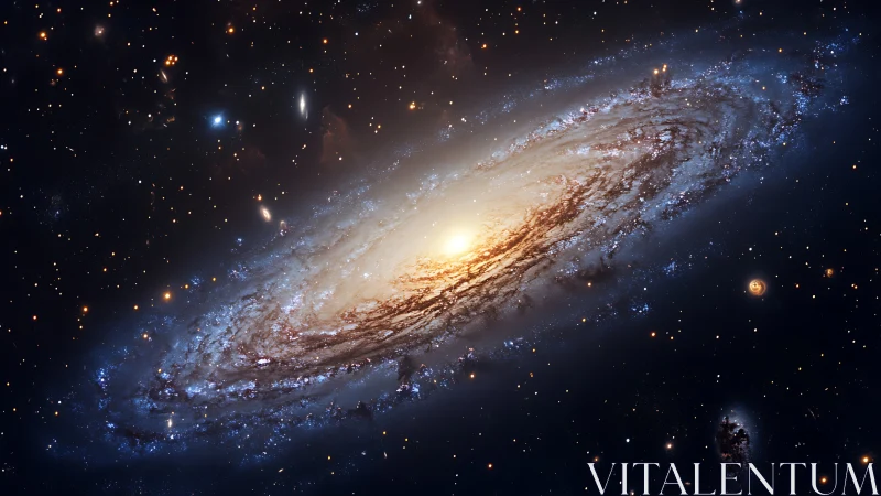 Radiant spiral galaxy glows in a deep star-filled cosmos