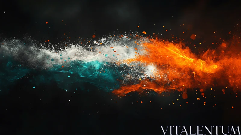 Fire and Water Collision: Abstract Energy Burst.