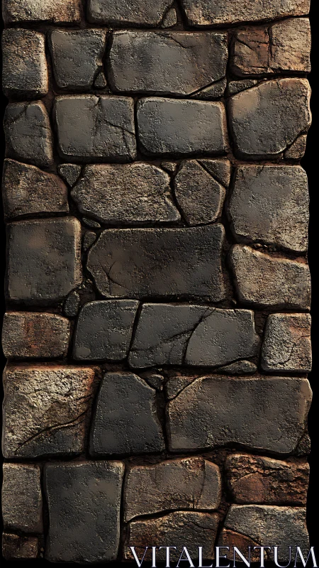 Rough stone brick wall texture with worn surfaces.