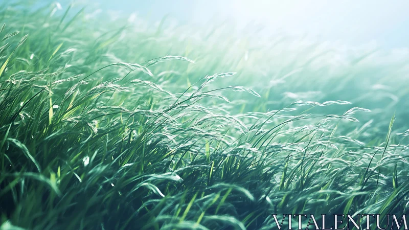 Wind-kissed meadow waves under pale morning hush.