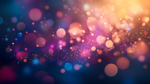 Vibrant abstract bokeh lights in colorful dreamy digital art.
