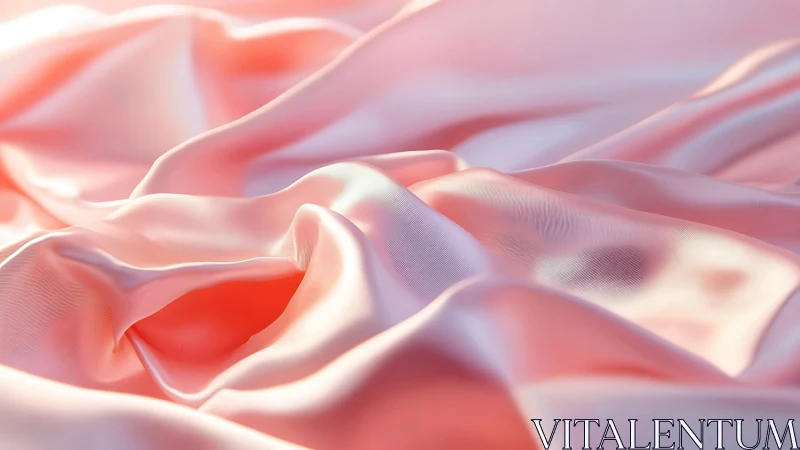 Folded pink satin fabric under soft diffused lighting.