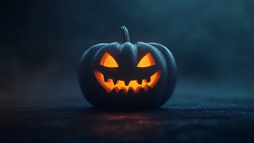 Midnight jack o’lantern glowing with playful mischief.