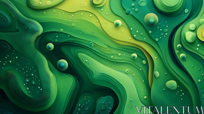 Layered green topographic waves create fluid abstract depth.