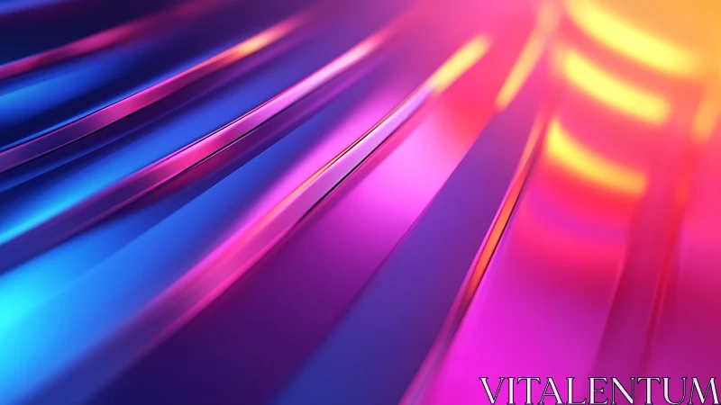 3D chromatic waveforms in gradient neon ribbon contours.