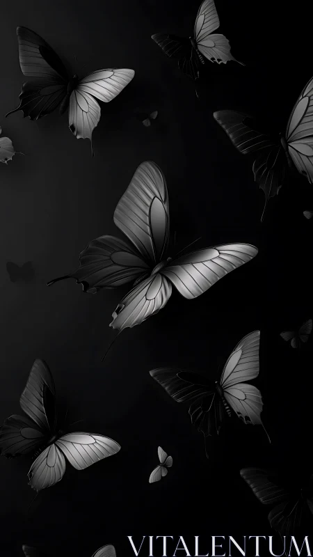 Nocturne of silver-winged butterflies in velvet shadowed air.