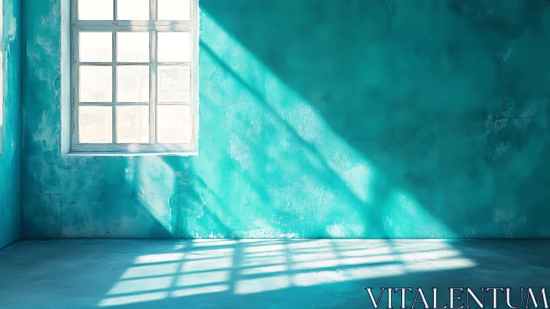 Sunlit turquoise room where gentle morning light lingers.