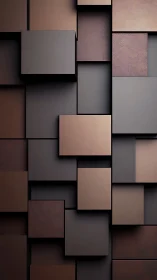 Stacked bronze quiet squares forming a calm modern maze.