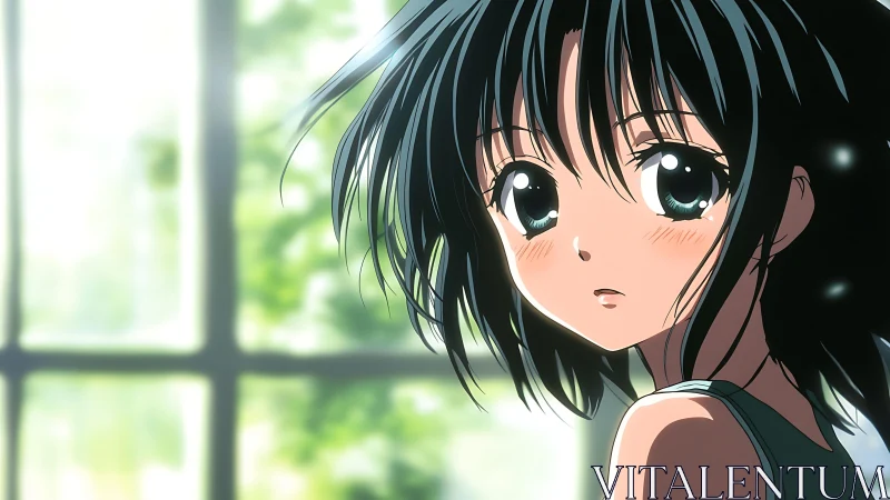 Soft morning light catches the shy wonder in her wide eyes