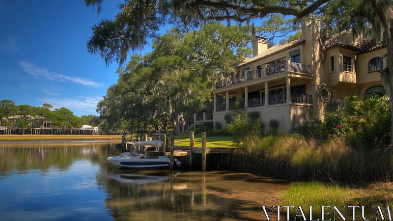 Southern Riverfront Estate Where Spanish Architecture Meets Tidal Waters