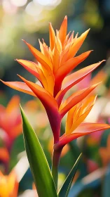 Vibrant Bird of Paradise Flower in Radiant Orange Bloom.