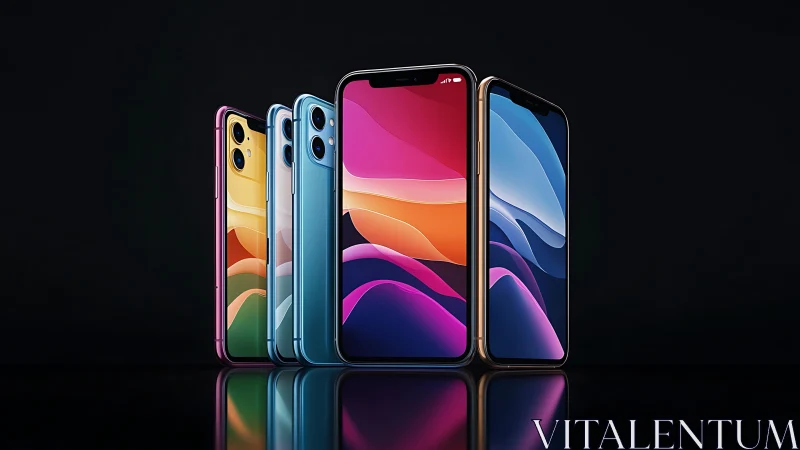 Premium Smartphone Color Lineup Product Display.