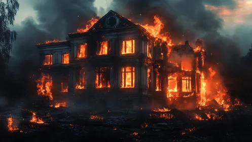 Inferno Palace: When Stone Surrenders to Flame.