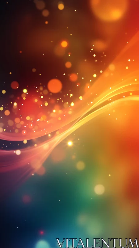 Colorstream ribbons drift through glowing cosmic dust