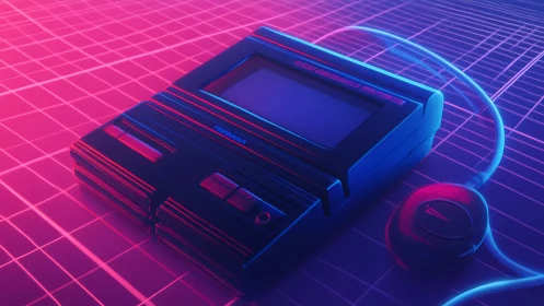 Retro Handheld Gaming in Neon Dreams.