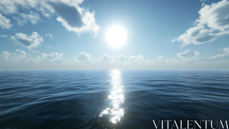 Gentle sunlit ocean horizon inviting a quiet, calm pause.