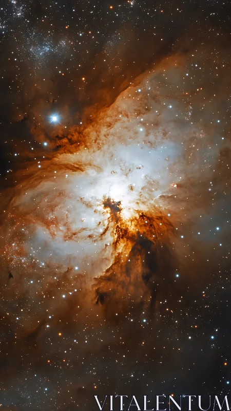 Star-forming nebula rendered with high-contrast astrophotography