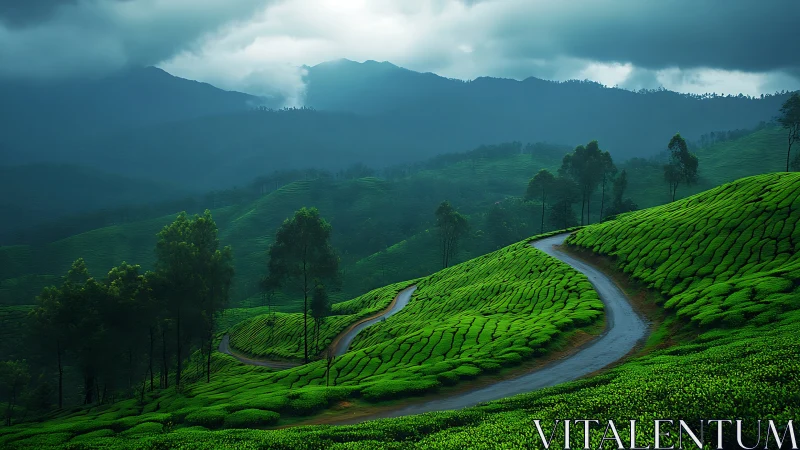 Rolling emerald hills welcome a quiet, winding mountain road