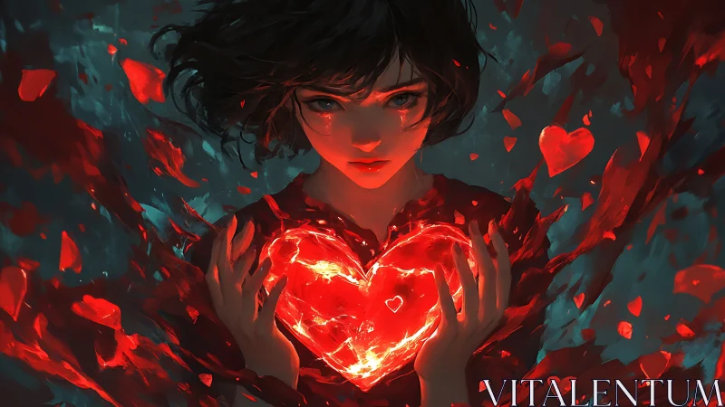 Luminous Heart: A Soul's Fiery Passion.