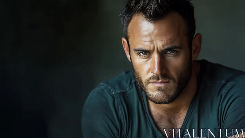 Steady gaze in quiet light, a portrait of focused calm.