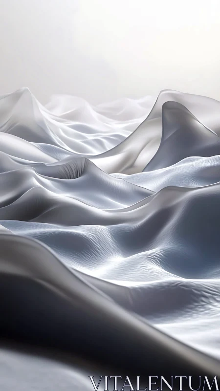 Gentle silver dunes of flowing fabric under soft light.
