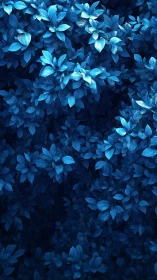 Dense blue foliage texture with layered overlapping leaves.