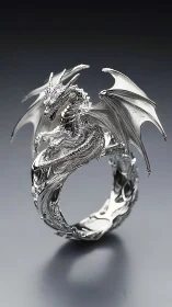 Silver storm dragon coils into a sculpted fantasy ring.