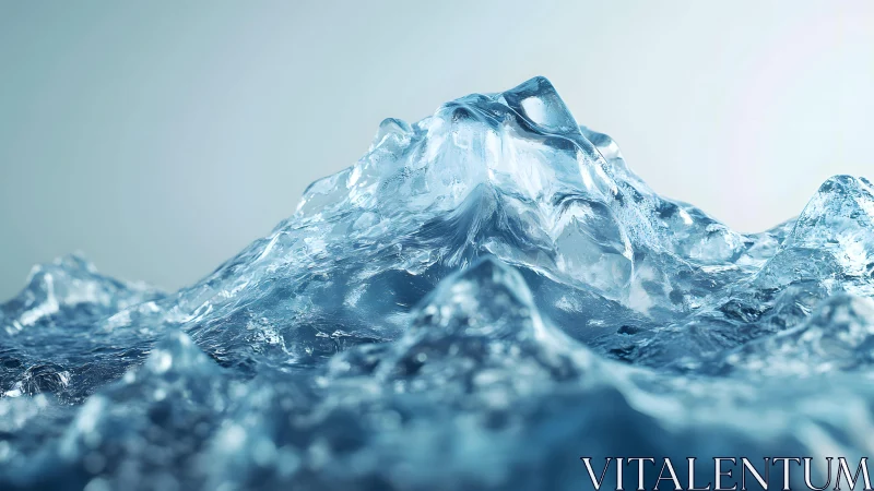 Crystal Clear Iceberg Close-Up in Photorealistic Style.
