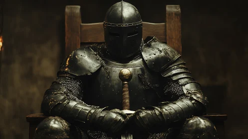 Silent iron sentinel rests while guarding a forgotten oath