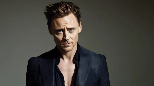 Moody studio portrait of stylish man in dark jacket.