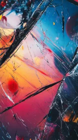 Shattered Sunset Window into a Neon Glass Dreamscape.