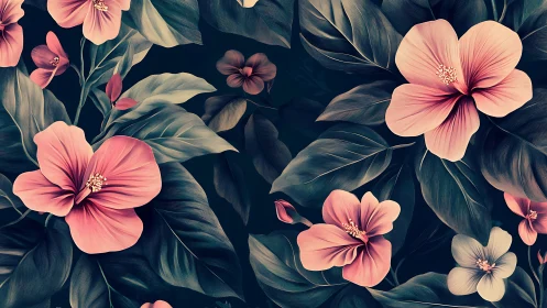 Botanical elegance blooms against darkness