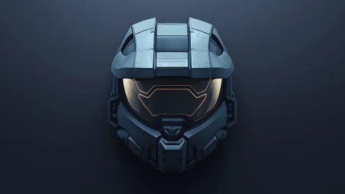 Futuristic sci-fi helmet in digital art style, detailed and sleek.