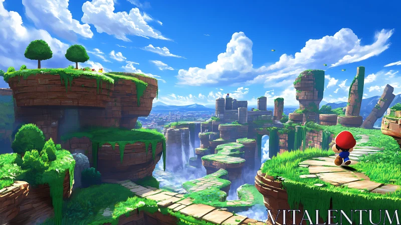 A Brave Explorer's Journey Through Floating Brick Worlds