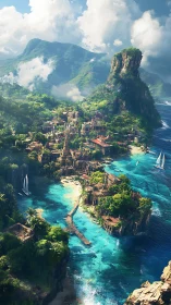 Emerald Citadel Crowned by Stone Giants.