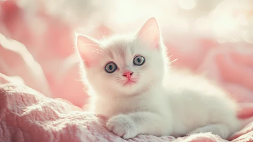 Luminous Cloud Kitten Daydreams Among Pastel Whispers