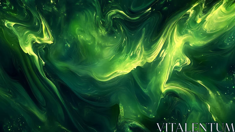 Electric emerald nebula swirls quietly across deep space