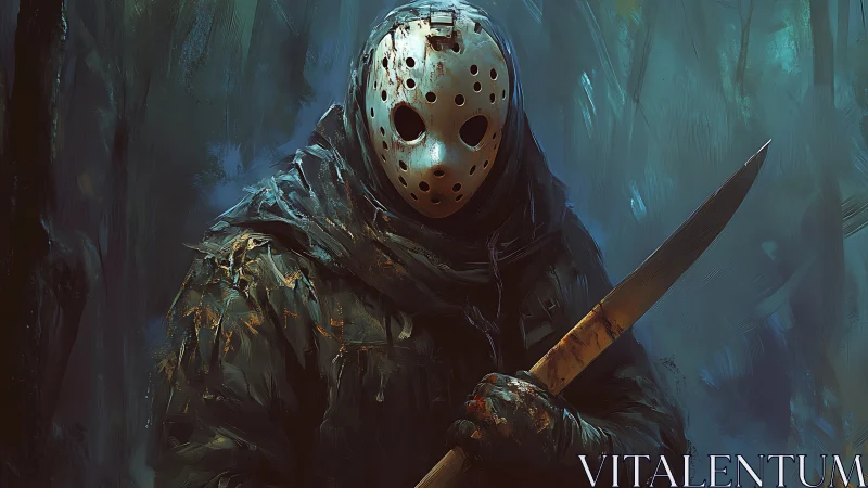 Masked forest stalker sharpens silence with a rusted blade