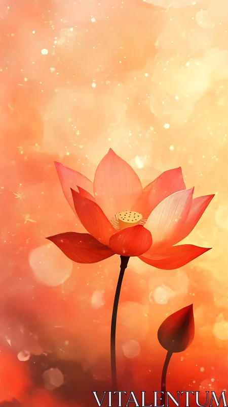 Chromatic lotus bloom under diffuse bokeh scattering field.