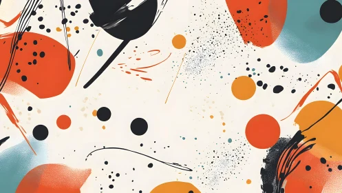 Abstract Colorful Art With Bold Shapes and Dynamic Brushstrokes.