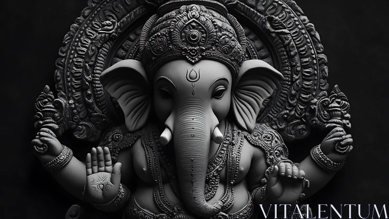 Graceful Ganesha sculpture radiates calm strength and blessing
