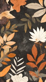 Cozy autumn leaves dancing across a charcoal night sky.