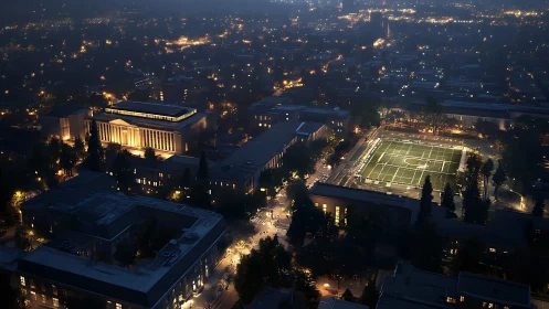 Urban Glow: A City Alive With Evening Lights.