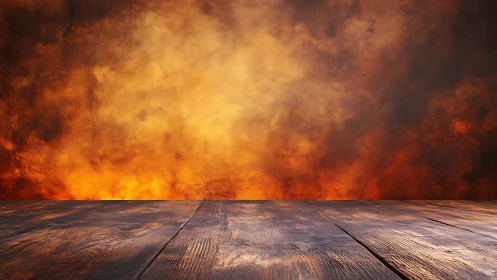 Dramatic Warmth Meets Weathered Wood in This Fiery Scene