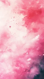 Pink and white abstract cloud of swirling liquid color art