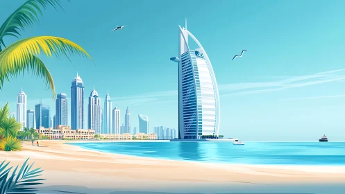 Burj Al Arab's Iconic Silhouette Anchors Coastal Dubai Skyline Vista
