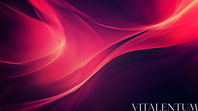 Crimson light ribbons across deep violet gradient field.