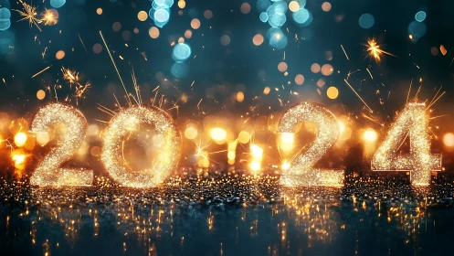 Glittering 2024 numerals ignite a champagne-bright skyline