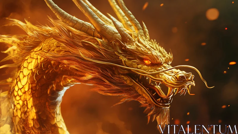 Blazing Ember-Scaled Dragon King in molten sunrise fury.