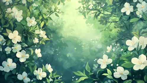 Luminescent Blossoms Frame Spring's Glowing Heart